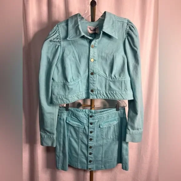 Aureta x Free People Lottie Denim Jacket & Mini Skirt Set - Picture 4 of 9